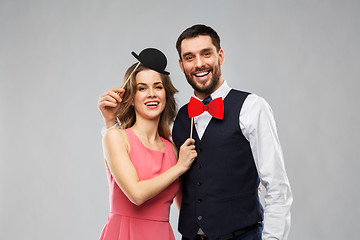 Image showing couple with party props having fun and posing