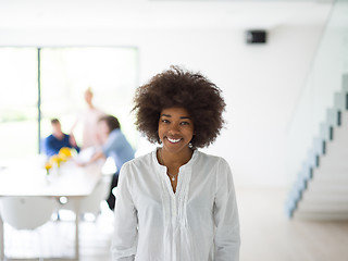 Image showing Portrait of black casual business woman