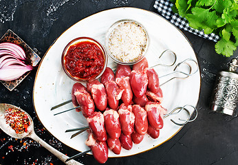 Image showing raw chicken hearts