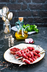 Image showing raw chicken hearts