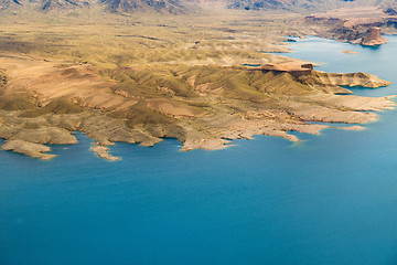 Image showing aerial view of grand canyon and lake mead