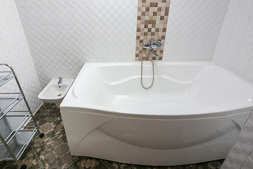 Image showing Bathroom interior with a huge bathroom