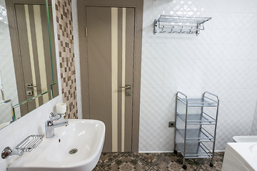 Image showing Interior of large bathroom, entrance view