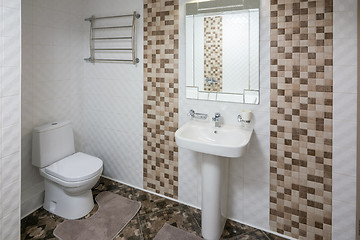 Image showing Interior of the spacious toilet room