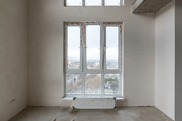 Image showing Large stained glass window in the new building