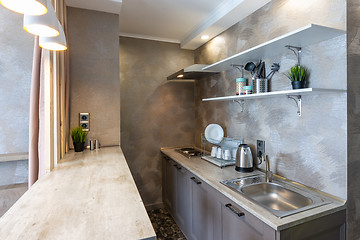 Image showing Kitchen interior in a hotel room