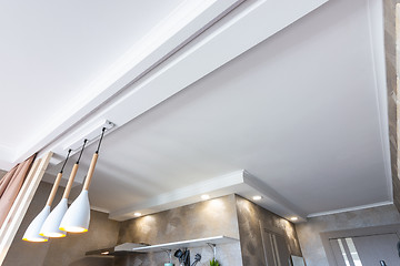 Image showing Zoned suspended plastered ceiling in the kitchen