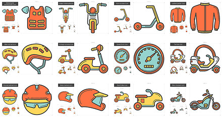 Image showing Transportation line icon set.