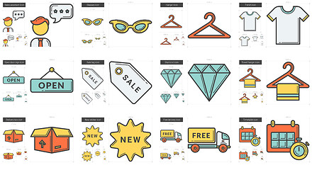 Image showing Shopping line icon set.