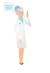 Image showing Senior caucasian doctor with speech bubble.