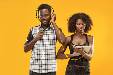 Image showing Studio portrait of afro couple at studio