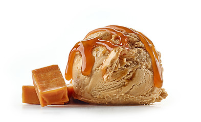 Image showing caramel ice cream on white background