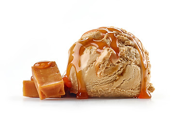 Image showing caramel ice cream on white background