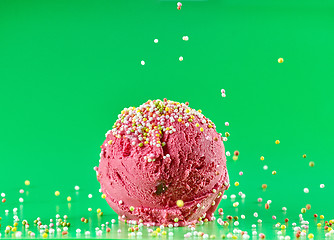 Image showing red cherry ice cream 