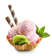 Image showing strawberry ice cream