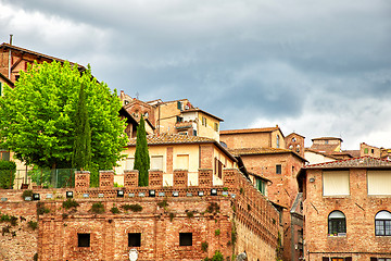 Image showing panoramic view of historic city Siena, Italy