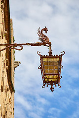 Image showing ancient lantern in city Volterra, Italy