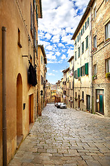 Image showing Beautiful narrow street of Volterra