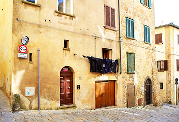 Image showing Street view of Volterra city, Italy