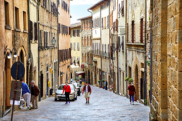 Image showing Street view of Volterra city, Italy