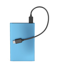 Image showing Blue external battery