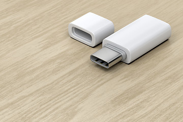 Image showing White usb-c flash drive