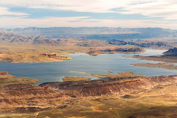 Image showing aerial view of grand canyon and lake mead