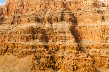 Image showing aerial view of grand canyon cliffs from helicopter