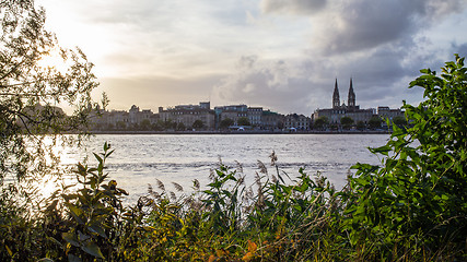 Image showing Panorama of Bordeaux and Garonne river