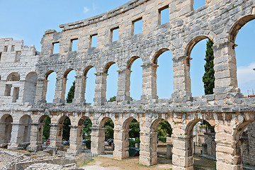 Image showing PULA, CROATIA - JULY 3, 2016: Inside of The Pula Arena