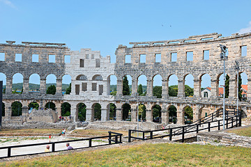 Image showing PULA, CROATIA - JULY 3, 2016: Inside of The Pula Arena