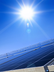 Image showing sun and solar panel