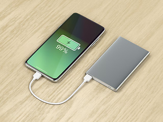 Image showing Charging the smartphone with external battery
