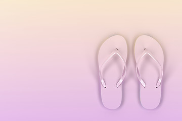 Image showing Colorful flip-flops - top view
