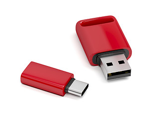 Image showing Red usb flash drives