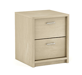 Image showing Wooden nightstand with two drawers