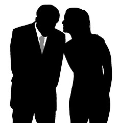 Image showing Man and woman discreet conversation