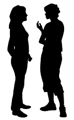Image showing Two young women friends talking