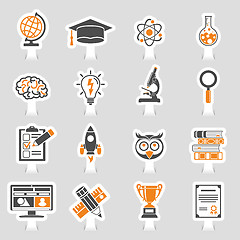 Image showing Education Icon Sticker Set