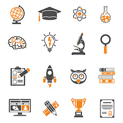 Image showing Education Icon Sticker Set