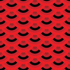 Image showing Chinese screen seamless red pattern with black parts