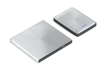 Image showing Portable optical disc drive and hard drive