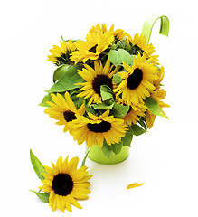 Image showing Sunflowers with Leafs