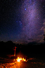 Image showing Camping under the stars