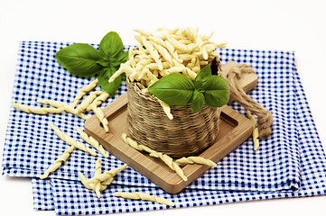 Image showing Raw Homemade Trofie Pasta