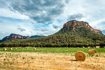 Image showing hay bales in fields in rural Australia