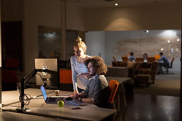 Image showing young designers in the night office