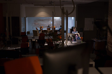 Image showing young designers in the night office