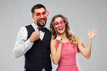 Image showing couple with party props having fun and posing