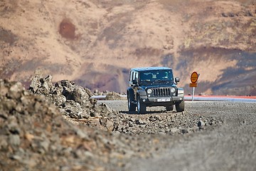 Image showing Jeep Wrangler on Icelandic terrain